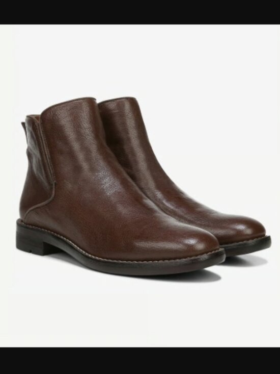 Franco Sarto Shoes - Franco Marcus Brown Leather Ankle Bootie Size 7, like new condition, Minimalist